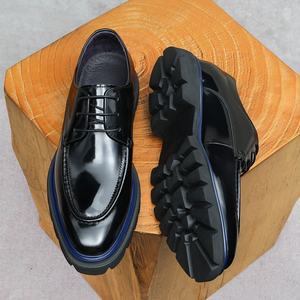 Chaussures décontractées pour hommes en cuir véritable à lacets, à bout fermé, imperméables, respirantes, désodorisantes, à semelle épaisse, motif floral intemporel - Product Image 5