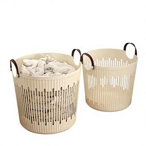 Panier à linge sale écologique moderne rond grande capacité pour salle de bain, organisateur de vêtements - Product Image 1
