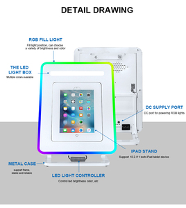 Photomaton de fête avec angle de vue réglable à 15 degrés, éclairage LED portable, version de bureau, machine à photomaton pour <span class=keywords><strong>iPad</strong></span> - Product Image 5