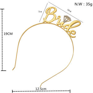 Startparty Wedding Accessories <strong>Bachelorette</strong> <strong>Party</strong> Supplies Gold Bride Diamond Crown Rhinestone Tiara - Product Image 2