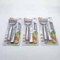 Hete aanbieding: 3-delige set aardappel schillers van roestvrij staal, smiley face messenset, eendjes haarclip, handmatig fruitmes voor keukengerei
