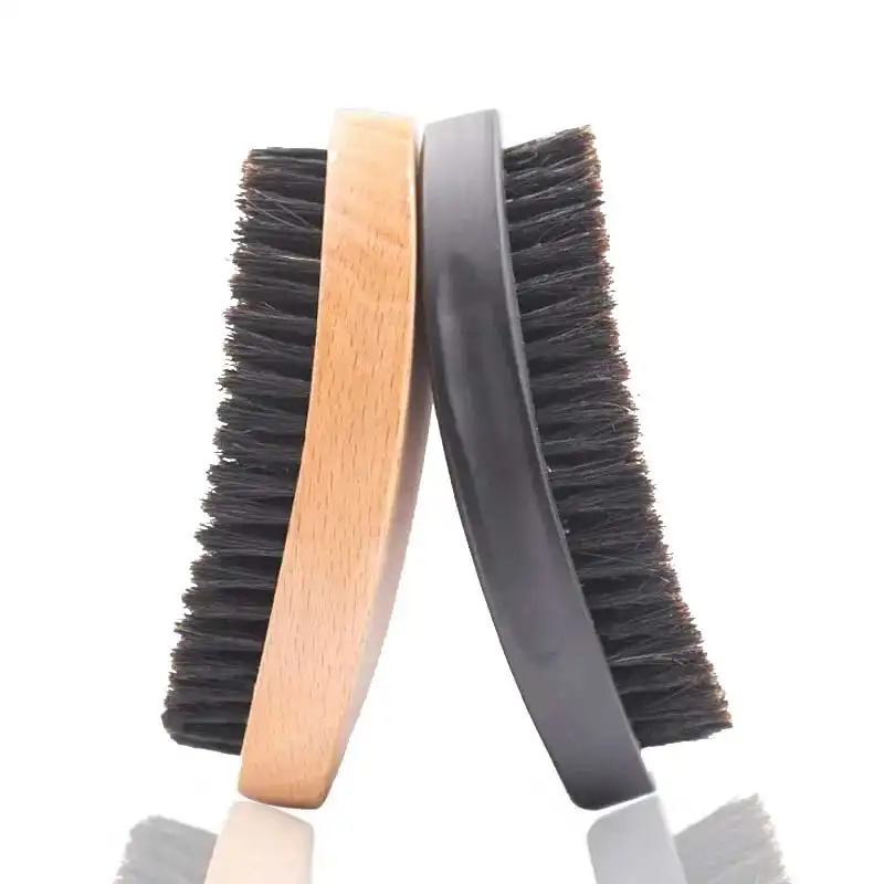 العلامة التجارية الجديدة المتوسطة الثابت مقبض الخشب المنحني مكافحة ساكنة مشط فرشاة موجة الشعر الخشن للرجال