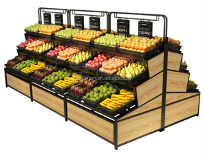 Scaffali in <span class=keywords><strong>Legno</strong></span> Resistenti e Alla Moda per Frutta e Verdura con 3 <span class=keywords><strong>Ripiani</strong></span> per Supermercati e Negozi al Dettaglio - Product Image 1