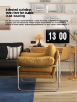 Fauteuil individuel style Bauhaus du milieu du siècle avec accoudoir amovible ; Fauteuil lounge rembourré en velours pour salon domestique ; Chaise minimaliste