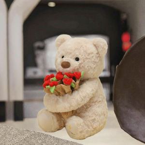 Creative New Valentine's Day <strong>Teddy</strong> Bear Stuffed Animal Plush Toy Rose Hat PP Cotton Filled for Girls and Boys - Product Image 2
