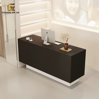 Comptoir de réception moderne minimaliste, comptoir de caisse, table de service frontale, mobilier de bureau personnalisé, comptoir d'accueil pour hall d'hôtel