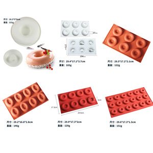 Donut <b>Silicone</b> Mold 6/8/12 Cavity <b>Baking</b> Tools For Desserts Chocolate Mousse Cake Making - Product Image 2
