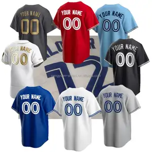 En İyi kalite dikişli özel adınız numarası Logo Toronto takım elbise tarzı işlemeli amerikan beyzbol forması