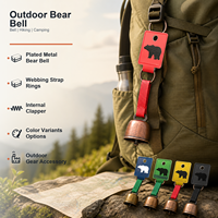 Clochette d'ours en métal coloré avec sangle en sangle pour la randonnée en plein air, le camping, l'équipement de sécurité pour la faune, accessoire cadeau d'extérieur