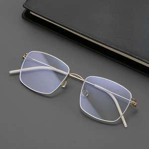 Lunettes carrées minimalisme mince en titane pur lunettes de lecture progressives lunettes lentille cadre optique pour hommes - Product Image 1