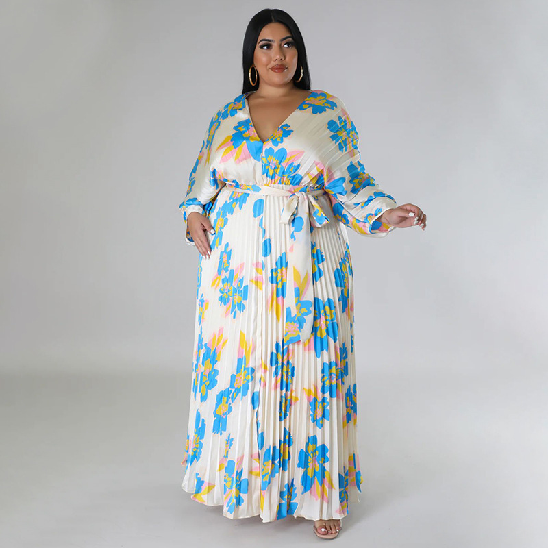 long dresses for short fat ladies New Autumn and Winter Plus Size Women's Dress Sweet Style Women Loose Pleated Dress fitted lace gown