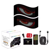 Nouveau panneau publicitaire LED pour voiture, 348*102mm, yeux du diable, 5V, programmable, IP65, étanche, USB, écran souple, contrôle par application, pixels