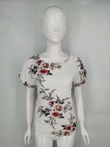 Camicetta estiva a stampa floreale, pullover con scollo rotondo, maglietta retrò da donna, camicia a maniche corte, abbigliamento femminile - Product Image 6