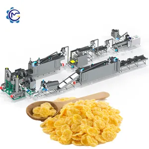 200 Kg/u Dubbele Schroef Extruder Voor Gepofte Snacks Voedselproductie Cornflakes Machines Prijs Kleine Cornflakes Maken Machine