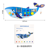 Garderie Montessori pour bébé Panneau mural en bois Équipement d'entraînement sensoriel Baleine Jeu de société occupé Jouets d'activités éducatives pour enfants