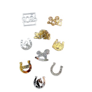 Décorations de gâteaux et cupcakes en acrylique pour le <span class=keywords><strong>Nouvel</strong></span> <span class=keywords><strong>An</strong></span> 2026, motif sabot de cheval - Product Image 5