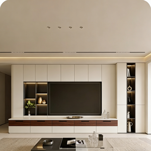 <span class=keywords><strong>Mueble</strong></span> de <span class=keywords><strong>TV</strong></span> de Madera <span class=keywords><strong>para</strong></span> Montar en la Pared con Iluminación Ambiental LED, Consola Multimedia <span class=keywords><strong>Minimalista</strong></span> Nórdica <span class=keywords><strong>para</strong></span> Almacenamiento en la Sala de Estar - Product Image 2