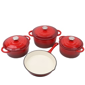 Wholesale Custom <b>Pot</b> <b>Sets</b> Non Stick Frying Pan Cast Iron Cookware <b>Set</b> Enamel Coating Cooking <b>Pots</b> Casserole Kitchen - Product Image 1