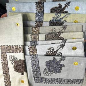 Shemagh Keffiyeh Masar de luxe en polyester, brodé de fleurs, hijab islamique, style Yémen, Jordanie, Arabie Saoudite, 50x50 - Product Image 1