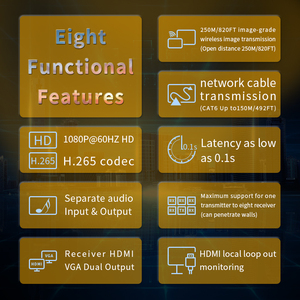 Bộ mở rộng không dây Justlink 4K HDMI 250M H.265 Codec 5G 2.4G Auto FM Ăng ten băng tần kép xuyên tường Máy thu - Product Image 4
