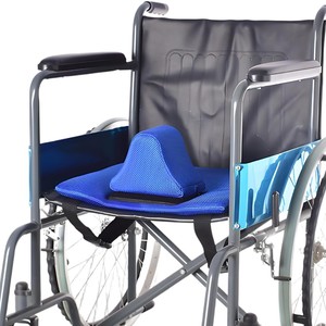 Coussin de siège pour fauteuil roulant avec limiteur, bleu, respirant, fermeté moyenne, pour personnes âgées - Product Image 1