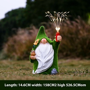 Waterproof Resin Solar <strong>Garden</strong> <strong>Ornaments</strong> for Outdoor <strong>Garden</strong> Lights-<strong>Gnome</strong> Dwarf for Christmas Balcony House Decoration - Product Image 4