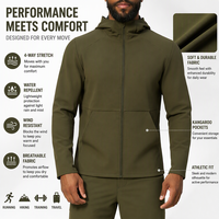 Veste de sport à capuche pour homme, imperméable et doublée de polaire, idéale pour la course à pied et le fitness en plein air