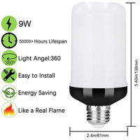 Lampu LED Efek Api 2024 Dekorasi E27 E26 B22, Lampu LED Berkedip Api, Lampu LED Api Berkedip