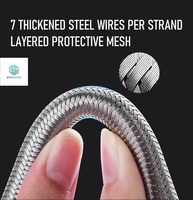 Tuyau flexible tressé en fil d'acier inoxydable 304 avec raccord mâle en acier inoxydable pour ligne d'alimentation de robinet de plomberie, chauffe-eau de cuisine moderne