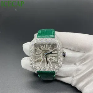 Icecap – montre de luxe pour homme, bijoux moissanite, mode, glacé, usine mécanique, vente complète, bling bling