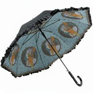 AU-02613 artistico volant Jump ombrello pioggia & Sun Mucha "bronzo e rose" - Product Image 1