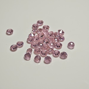 Deep Pink Round Zircon 4.0mm Firework Cut Bead Caps For DIY Jewelry Making - Product Image 3