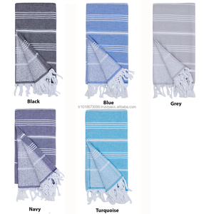 Serviette turque à dos éponge Peshtemal Fouta vente en gros Pestemal Soft OEM personnalisé 100 coton rayures classiques base blanche Sultan - Product Image 6