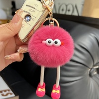 Groothandel Zachte Schattige Rex Konijnenvacht Lange Benen Kleine Kolenbal Auto Sleutelhanger Hangertje Pluche Tas Ornament Cadeau Pop Model