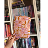 Logo de taille personnalisée tissu imperméable à fleurs rembourré fermeture éclair de protection pour lecteur électronique pochette de rangement pour tablette de lecture