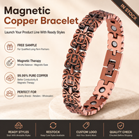 Pulsera Magnética de Cobre Puro para Terapia Magnética, Diseño de Cadena con Cruz, Estilo Vintage, Venta al por Mayor, Pulsera de Regalo Personalizada para Marcas