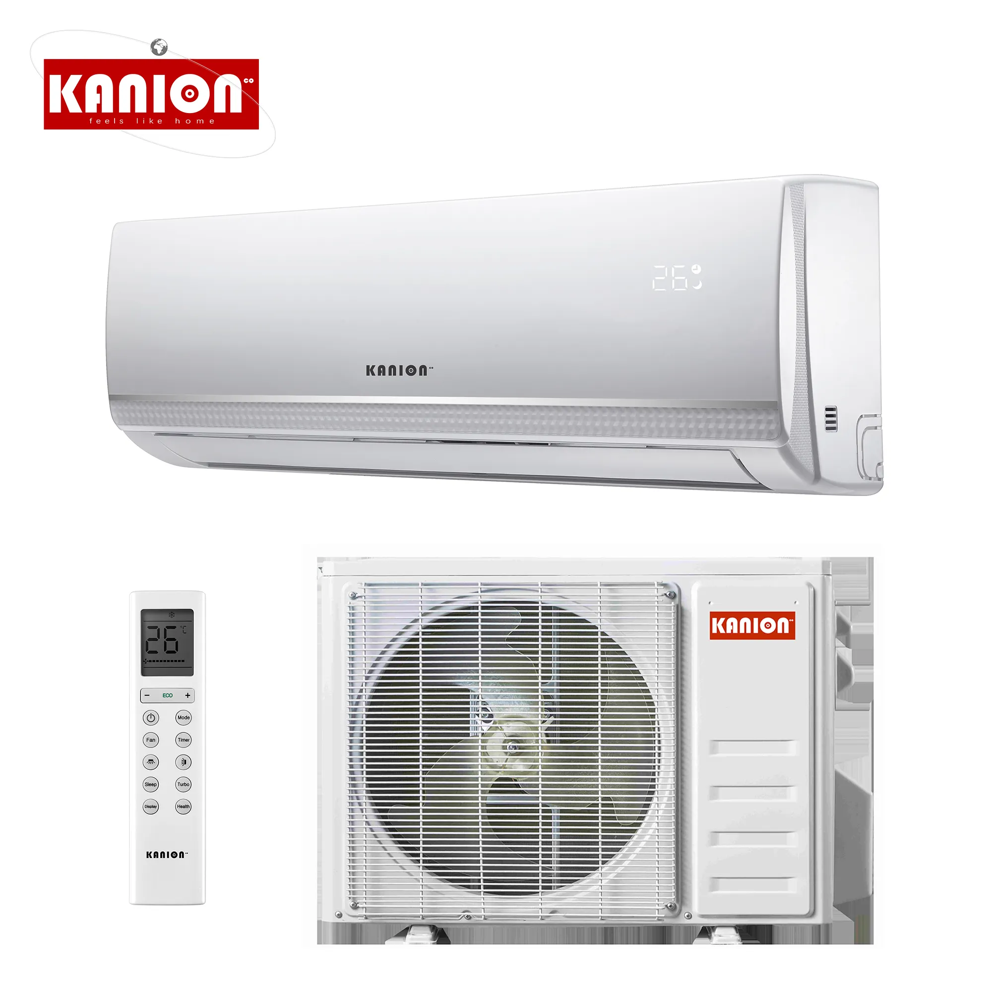 Kanion ar condicionado split 220V para aquecimento e resfriamento por atacado padrão do mercado do Chile 1HP 9000btu