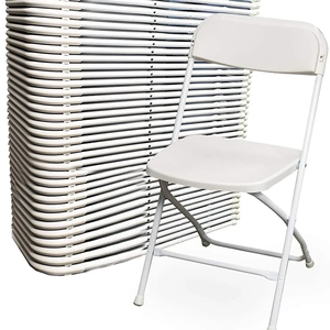 Mesa de comedor redonda de plástico barata Silla plegable para banquetes de interior y exterior asequible - Product Image 5