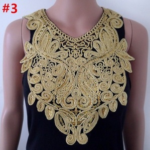 Venta al por mayor DIY nuevo diseño 3D collares de encaje para dama ropa parche bordado personalizado malla cuello parches para Vestido Mujer ropa de fiesta - Product Image 4
