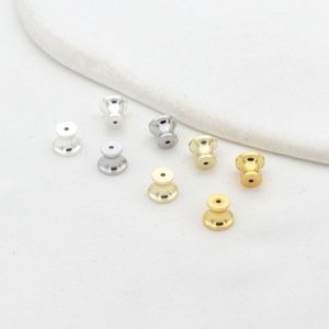 <b>Earring</b> <b>Backs</b> 14k Gold Plated Copper Round For <b>Earring</b> Making DIY Jewelry Findings A55B - Product Image 1