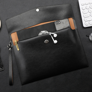 Carpeta de Archivos A4 de Cuero PU, Organizador de Documentos de Negocios, Cierre a Presión, Carpeta Tipo Sobre, Bolsa de Almacenamiento para Recibos y Contratos - Product Image 5