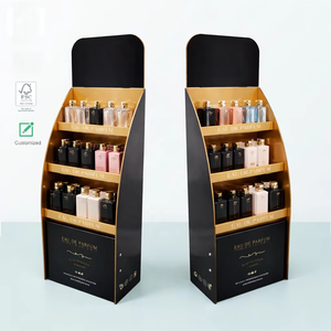 Customizable Supermarket Foldable Retail Cardboard <b>Display</b> <b>Unit</b> Paper Floor Stand for Cosmetic Beauty Skin Care Make up Products - Product Image 2