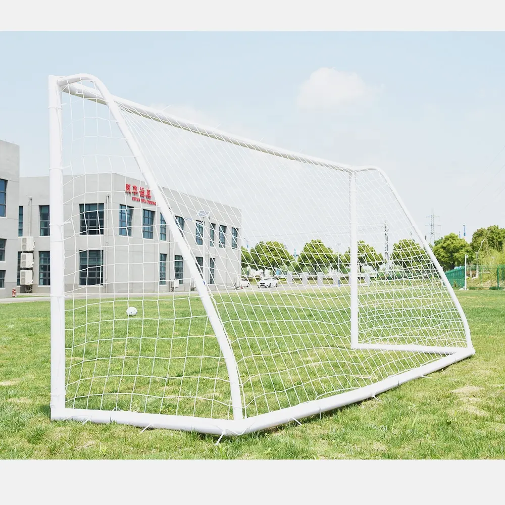 Kids Outdoor Team Sport training Tragbar 12x6 ft Upvc Fußball ausrüstung Kunststoff Jubel Fußball Torpfosten