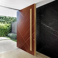 Pintu Masuk Depan Rumah Modern dari Aluminium Eksterior dengan Sistem Pivot Keamanan, Lapisan Hitam Mengkilap, Kustom Pabrik Oman