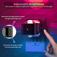 Lampes de nuit multicolores RGB LOHAS à brancher sur prise murale 180 °   Veilleuse rotative pour enfants pour la décoration d'Halloween, fête dans la chambre des enfants