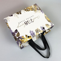   Sac en papier personnalisé avec logo imprimé, sac en papier de luxe laminé mat avec poignée en ruban