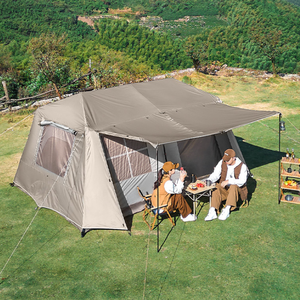 <span class=keywords><strong>Tenda</strong></span> <span class=keywords><strong>da</strong></span> <span class=keywords><strong>Campeggio</strong></span> Familiare Automatica in Alluminio per Quattro Stagioni con Due Camere <span class=keywords><strong>da</strong></span> Letto e Soggiorno, Finestre a Rete su 5 Lati e Doppi Verande Laterali - Product Image 2