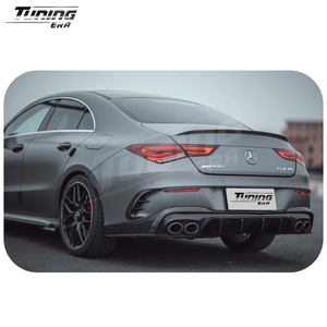 Kit di conversione in fibra di carbonio a secco per <span class=keywords><strong>Mercedes</strong></span> W118 <span class=keywords><strong>C118</strong></span> CLA45 2019 + aggiornamento del diffusore anteriore del labbro posteriore gonna laterale canard - Product Image 6