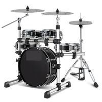 OEM New Type Professional Double Sided Silent Portable 5 Drums 3 Cymbals Jazz Acoustic Drum Set for Adult