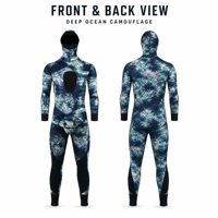 Combinaison de plongée en néoprène bleu camouflage de 3 mm avec capuche intégrée, combinaison longue pour hommes et femmes, plongée sous-marine, natation, surf